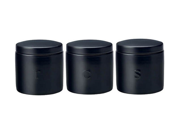 Maxwell & Williams Epicurious Canister 600ml Set Of 3 Black Gift Boxed