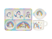 Mw Jedda Robaard Magical Tales Melamine 3pc Dinner Set Unicorn Gift Boxed