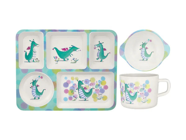 Mw Jedda Robaard Magical Tales Melamine 3pc Dinner Set Dragon Gift Boxed