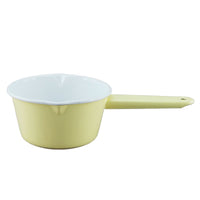 Falcon Enamel Milk Saucepan Deluxe 2 Tone 850ml Yellow And White