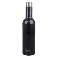 Oasis S/s Double Wall Insulated Wine Traveller 750ml -smoke