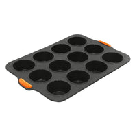 BAKEMASTER SILICONE 12 CUP MUFFIN TRAY - 35.5 X 24.5CM (6.5 X 3.5CM) - GREY