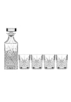 Ophelia Crystal Decanter And Glass Tumbler Set 5pc