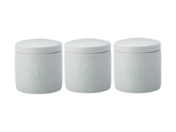 Maxwell & Williams Epicurious Canister 600ml Set Of 3 White Gift Boxed