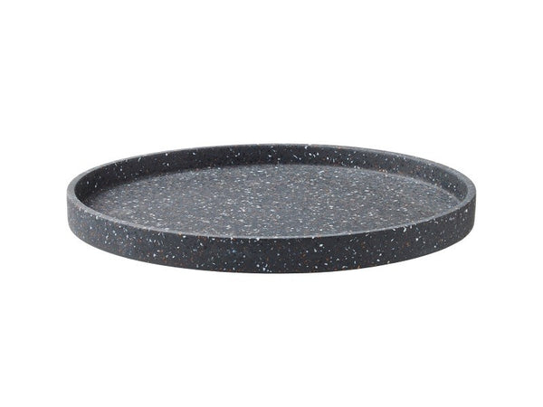 Mw Livvi Terrazzo Round Serving Tray 26cm Charcoal Gift Boxed