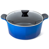 Neoflam Venn Casserole 32cm Blue With Glass Lid Induction 9.6lt